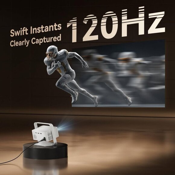 Smart 4K WiFi Bluetooth Projector, Native 1080P HDR10+ Portable Home Theater - Picture 6 of 9